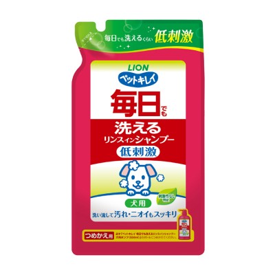 LION PET 獅王100%植物成分低刺激 可每天使用狗狗用二合一沐浴露 補充裝 400ml 柔和花香 166-0111